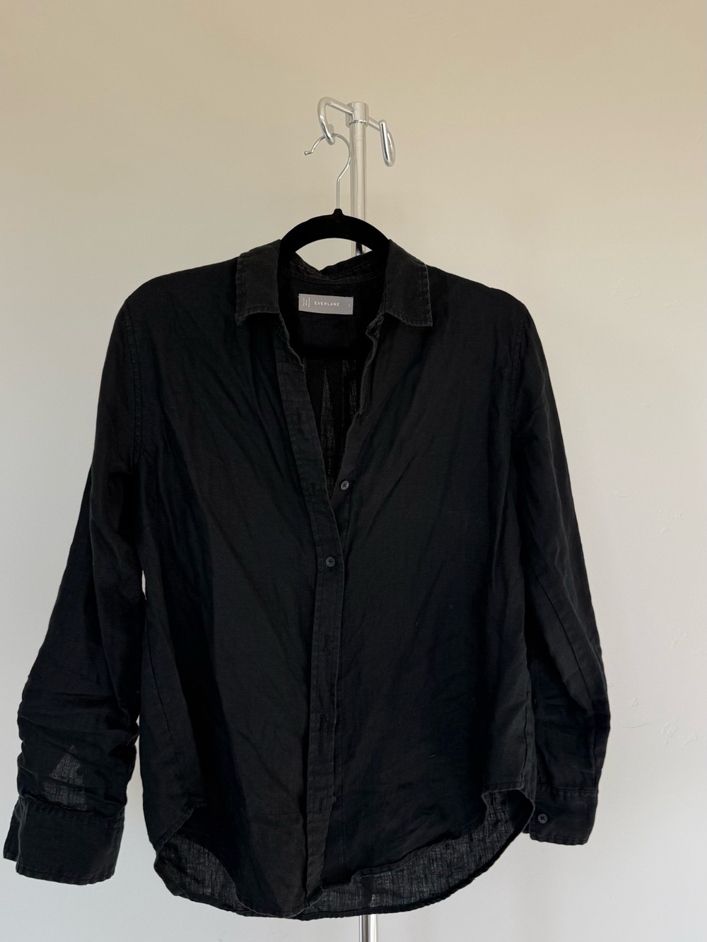 Everlane Black Lightweight Button-Up Shirt Jacket